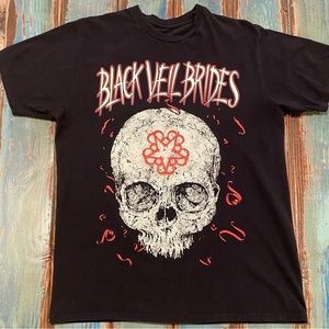 Black Veil Brides T Shirt Skull Logo Black Measures Size Medium Mens Band Tee